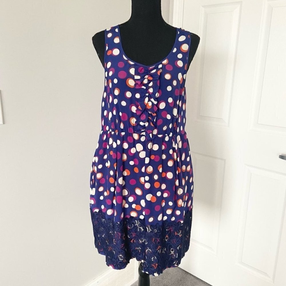 Anthropologie Moulinette Soeurs Silk Sleeveless Lace Dress